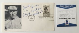 Chief Wahoo Mcdaniel Signed Autographed First Day Cover Bas Beckett Cert Wwf Nwa