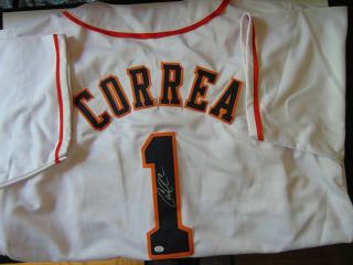 " Houston Astros " Carlos Correa Hand Signed Jersey Paasr