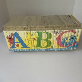 Vintage Sesame Street Abc Interlocking Board Books Set Of 26 A To Z