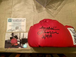 Smokin’ Joe Frazier Signed Everlast Boxing Glove W/ Case &