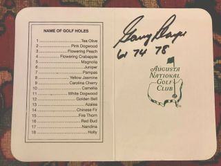Gary Player Signed Augusta National Masters Scorecard With Years - Jsa Guarantee