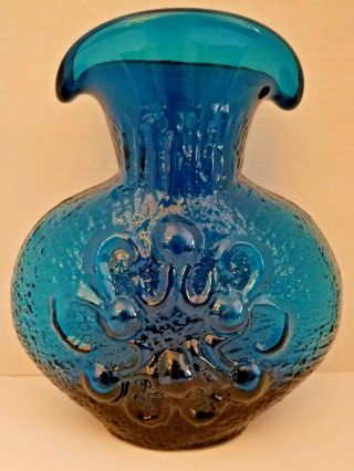 Stevia & Cc.  Vintage Deep Greenblue Glass Dual Spout Water Jug Bottle Vase Italy