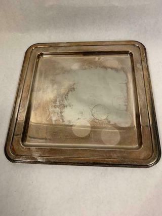 Vintage Silver Plate Square Tray Serving Tray Tea Tray 11 "