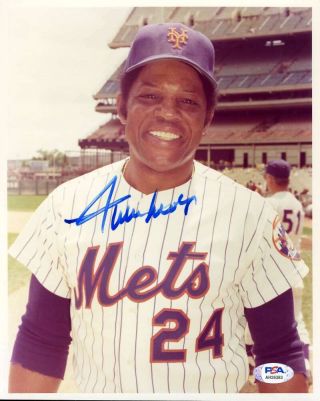 Willie Mays Psa Dna Hand Signed 8x10 Mets Photo Autograph