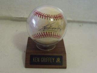 Ken Griffey Jr Autographed Baseball With Certificate Of Authenticity & Display