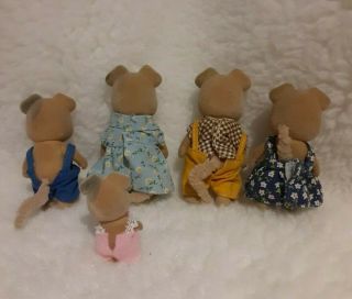Retired Calico Critters/Sylvanian Families Vintage Forester Dog Family Of 5 2