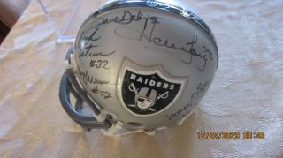 Howie Long,  11 Others Oakland Raider Signed Mini Helmet With Display Case