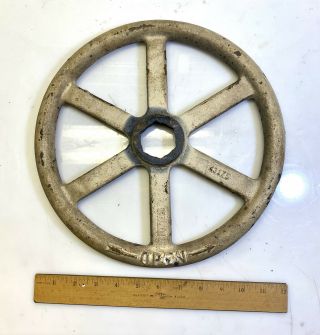 Vintage 12” Cast Iron Valve Wheel Open Industrial Salvage Steampunk