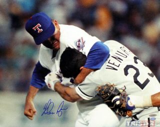 Nolan Ryan Signed Autographed Texas Rangers 16x20 Photo - Ventura Fight Tristar