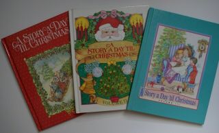 A Story A Day Til Christmas By Nan Roloff - Vintage 3 Volume Set - 1989 Current