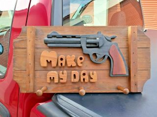 Vintage 1983 Dirty Harry " Make My Day " Man Cave / Pawn Shop / Gun Store Sign