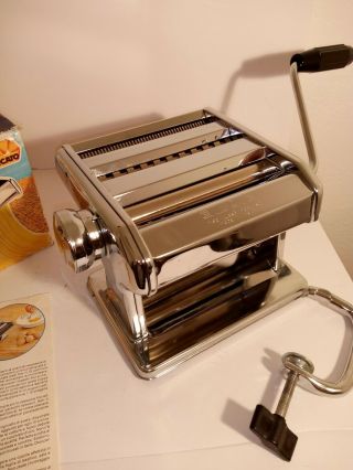 Vintage Marcato Ampia Model 150 Pasta Maker Machine Box Made In Italy