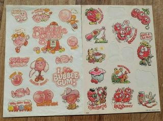 Vintage Mark 1 Sniff Stickers Bubble Gum Razzzberries 80s 2 Sheets Hallmark Ctp