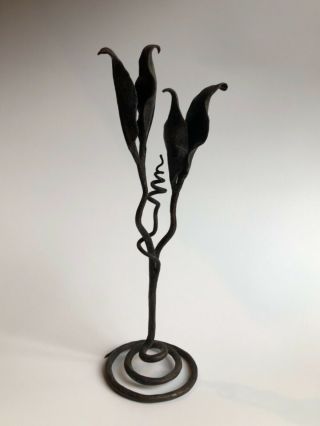 10” Vintage Cast Iron Hand Made Leaf Art Sculpture