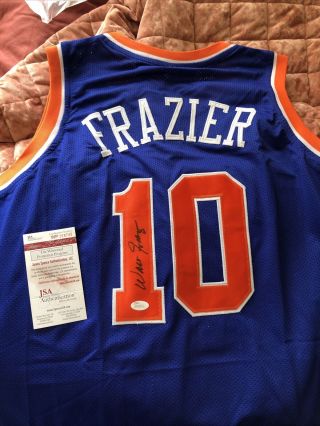 Walt Frazier Autographed/signed Jersey Jsa York Knicks Ny