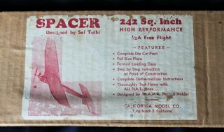 Rare Vintage Spacer 1/2a High Performance Flight Kit 42 " California Models