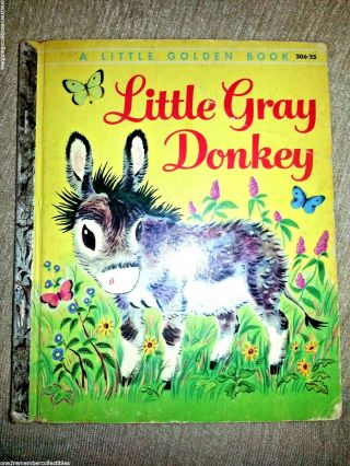 The Little Gray Donkey Vintage 1954 A Little Golden Book Children Story 1st Ed.