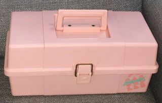Vintage Caboodles Of California Pink Makeup Case 2 - Tray Model 2520 Very Good
