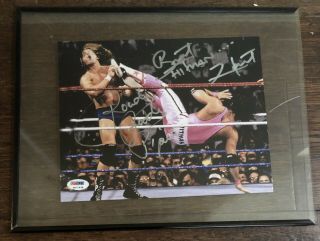 Wwe Autographed Bret Hitman Hart And Rowdy Roddy Piper Photo Psa Dna Authentic