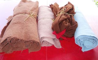 Vintage 1930s Wool Blanket Remnant Braided Rug Making Scraps Craft Repurpose