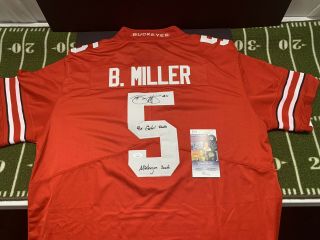 Braxton Miller Signed Ohio State Buckeyes Red Jersey Jsa 4x Gold Pant Um Suck 56