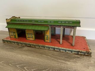 Vintage Marx Tin Freight Station O Gauge Train Station Large 29” X 11”