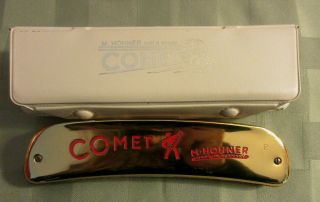 Vintage Hohner Harmonica Comet - Made In Germany - In Case