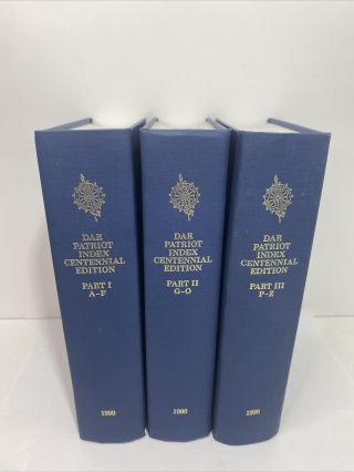 Dar Patriot Index Centennial Edition 3 Vol Set 1990