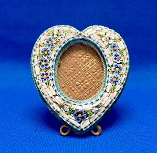 Vintage Italian Micro Mosaic Heart Frame Valentines Day