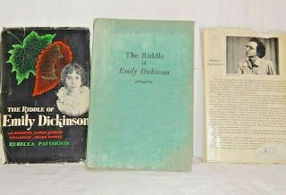 The Riddle Of Emily Dickinson By Rebecca Patterson First Edition 1951