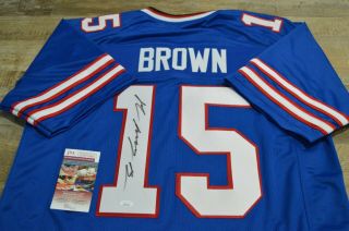 John " Smokey " Brown Autographed Auto Jersey Buffalo Bills Jsa