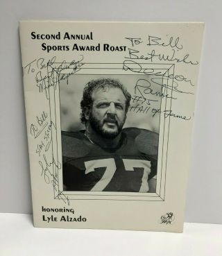Sports Award Roast Program Autographed By Mike Haynes,  Deacon Jones,  Lyle Alzado
