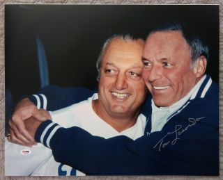 Tommy Tom Lasorda & Frank Sinatra Signed Auto Autograph 16x20 Photograph Psa/dna