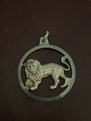 Vintage 925 Sterling Silver West Germany Krementz Lion Leo Zodiac Sign Pendant