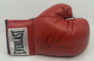 Mike Tyson Signed Full Size Everlast Boxing Glove Jsa Witnessed Auto Hof