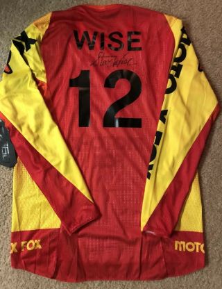 Steve Wise Team Honda Autographed Moto X Fox Jersey Supercross Motocross Bel Ray