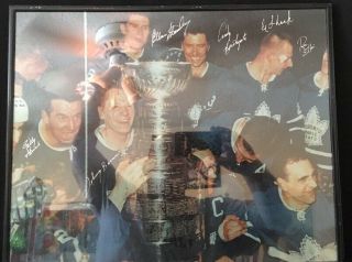 1967 Toronto Maple Leafs Picture Signed By 6 Players