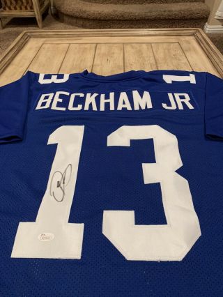 Odell Beckham Jr Autographed/signed Jersey Jsa Sticker York Giants Ny Lsu