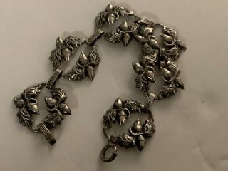 Vintage Danecraft Sterling Silver Acorn/oak Leaves Bracelet