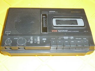 Vtg Optimus 14 - 1123 Vox Ac/dc/battery Voice Activated Cassette Recorder Ctr - 117