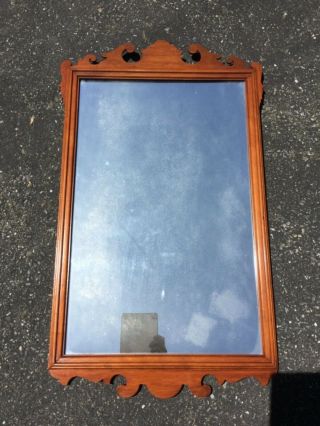 Vintage Cherry Wall Mirror Chippendale Style 36” By 22”