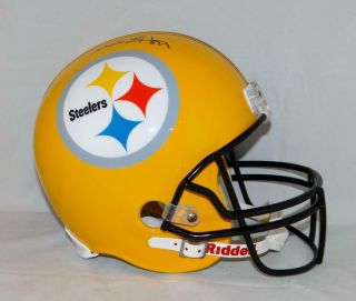 Antonio Brown Autographed Pittsburgh Steelers F/s Yellow Tb Helmet - Jsa W Auth
