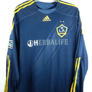 Vtg 2008 Adidas Los Angeles Galaxy Soccer Sz Xl Long Sleeve Jersey Blank Blue
