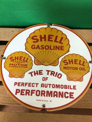 Vintage Porcelain Shell Gas And Oil Sign Gas Station Gas Oil Gas Pump