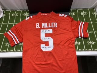 Braxton Miller Signed Ohio State Buckeyes Red Jersey 2x Big 10 Mvp 14 Nat Champs