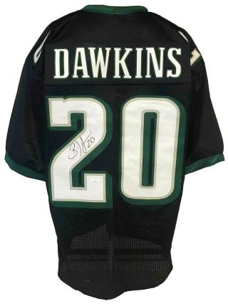 Philadelphia Eagles Brian Dawkins Autographed Pro Style Black Jersey Jsa Auth.
