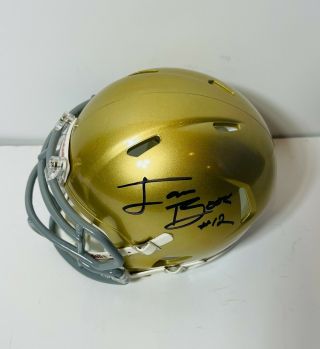 Ian Book Signed Autograph Notre Dame Fighting Irish Football Mini - Helmet