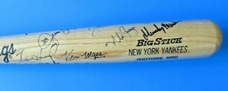 Ny Yankees Multi - Signed Rawlings 34 " Pro Model Baseball Bat 18 Autographs