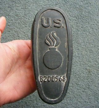 Estate Find Vintage Ww2 Us Army B200968 Flaming Bomb Rifle Slip Recoil Pad