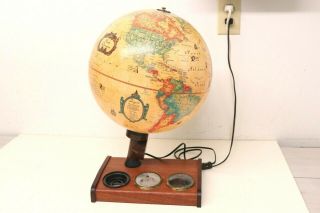 Vintage 1980 Illuminated Scan Globe Karl Harig Denmark World Discoverer Lighted
